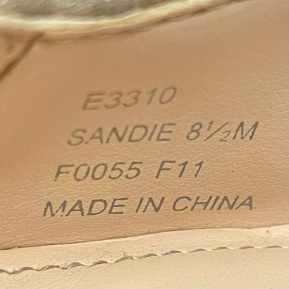 Calvin Klein Sandie Gold Snakeskin Print Faux Wood Peep Toe High Heels - Picture 13 of 13